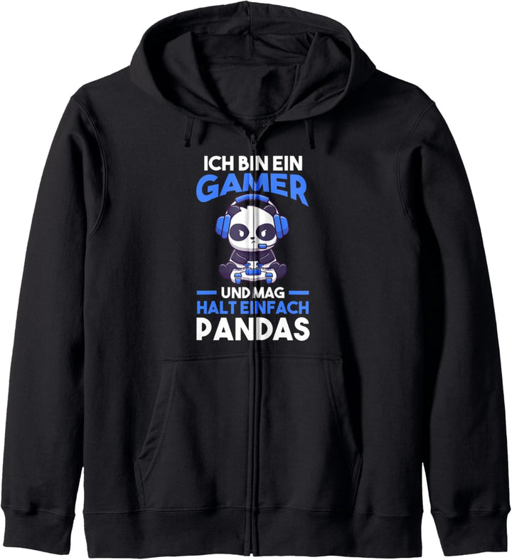 Gamer Panda Gaming Zocken Zocker Panda Kapuzenjacke