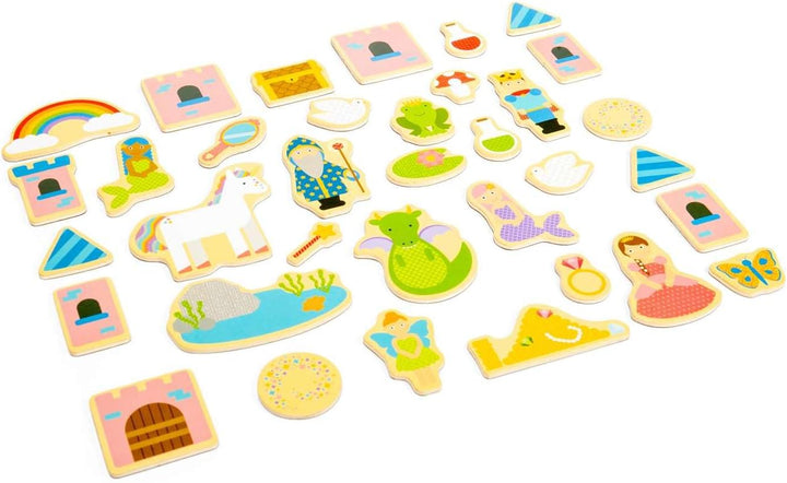 Bigjigs Toys Wooden Fantasy Magnets - 35 Pieces