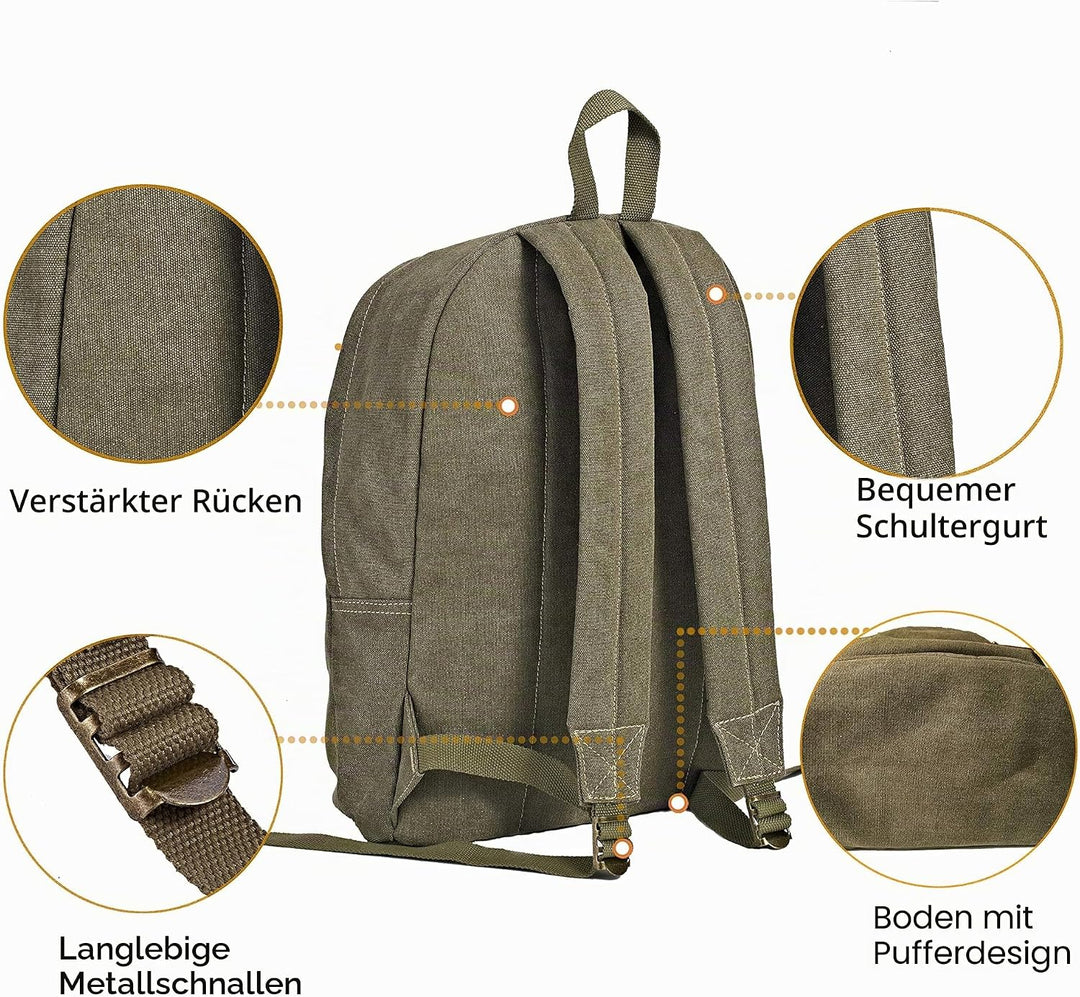 seemeroad Canvas Vintage Rucksack Ultraleichter und Lässiger Rucksäcke Laptop Daypack Schulrucksack