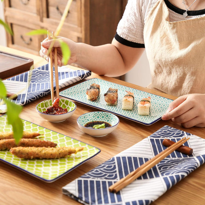 vancasso Sushi Set porzellan, MACARON japanische Ess Service, 6-teilig Geschirr-Set für 2 Personen M