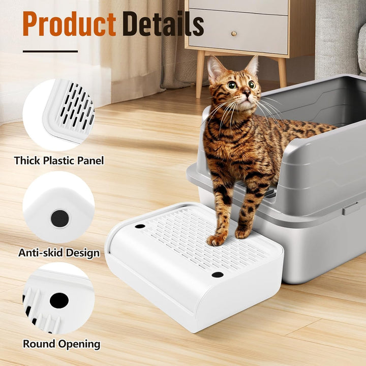 Katzentoilette, Katzenrampe/Treppe/Katzenfänger mit Filterfunktion, leicht zu reinigen, Filterpedal