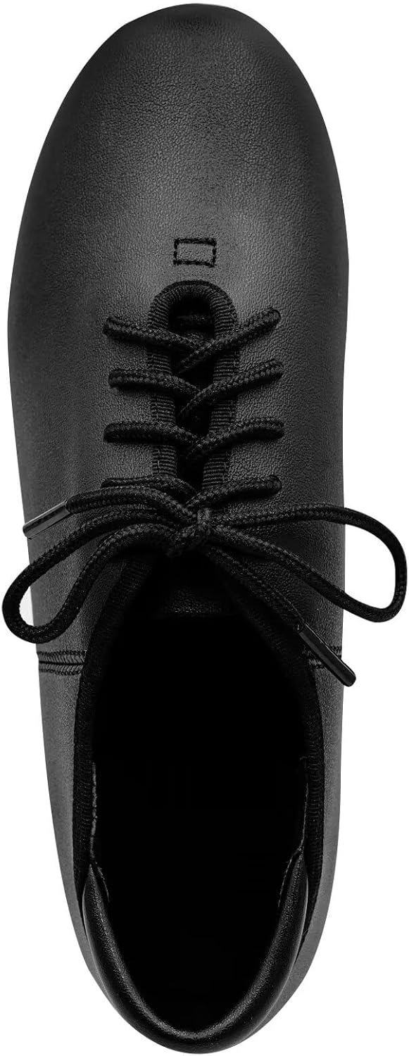 s.lemon Schwarz Leder Tapschuhe Volle Sohle Oxford Steppschuh für Damen Männer Kinder 28 EU Schwarz,