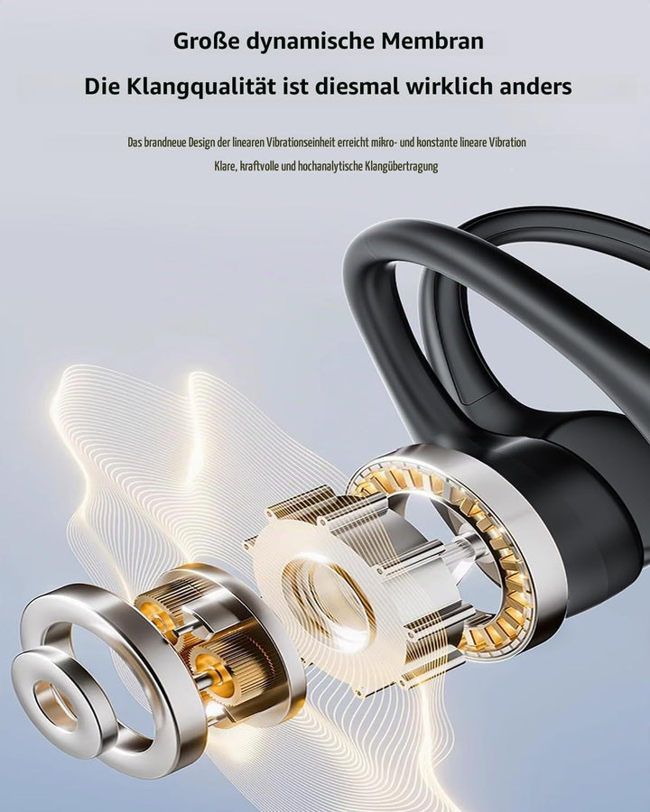 GKEAPZA Knochenleitungskopfhörer mit Bluetooth 6.0, IPX5, schweissresistente Sport-Ohrhörer, geeigne