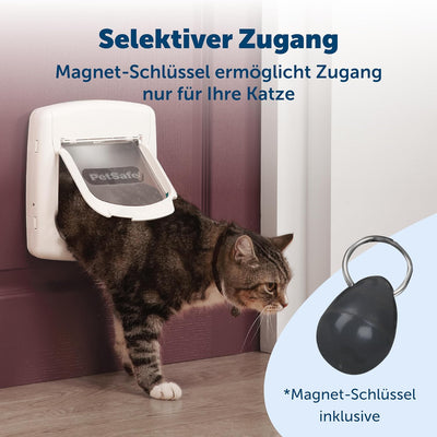 PetSafe Staywell Magnetische Katzenklappe Deluxe, Magnet-Schlüssel gibt nur Ihrer Katze Zugang - häl