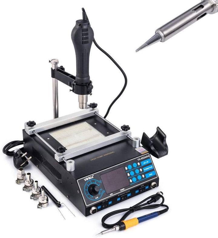 Yihua 853AAA 3 in 1 Vorheizung-Heissluft-Lötstation 1270W CPU-PID-Regler BGA Rework Station ESD