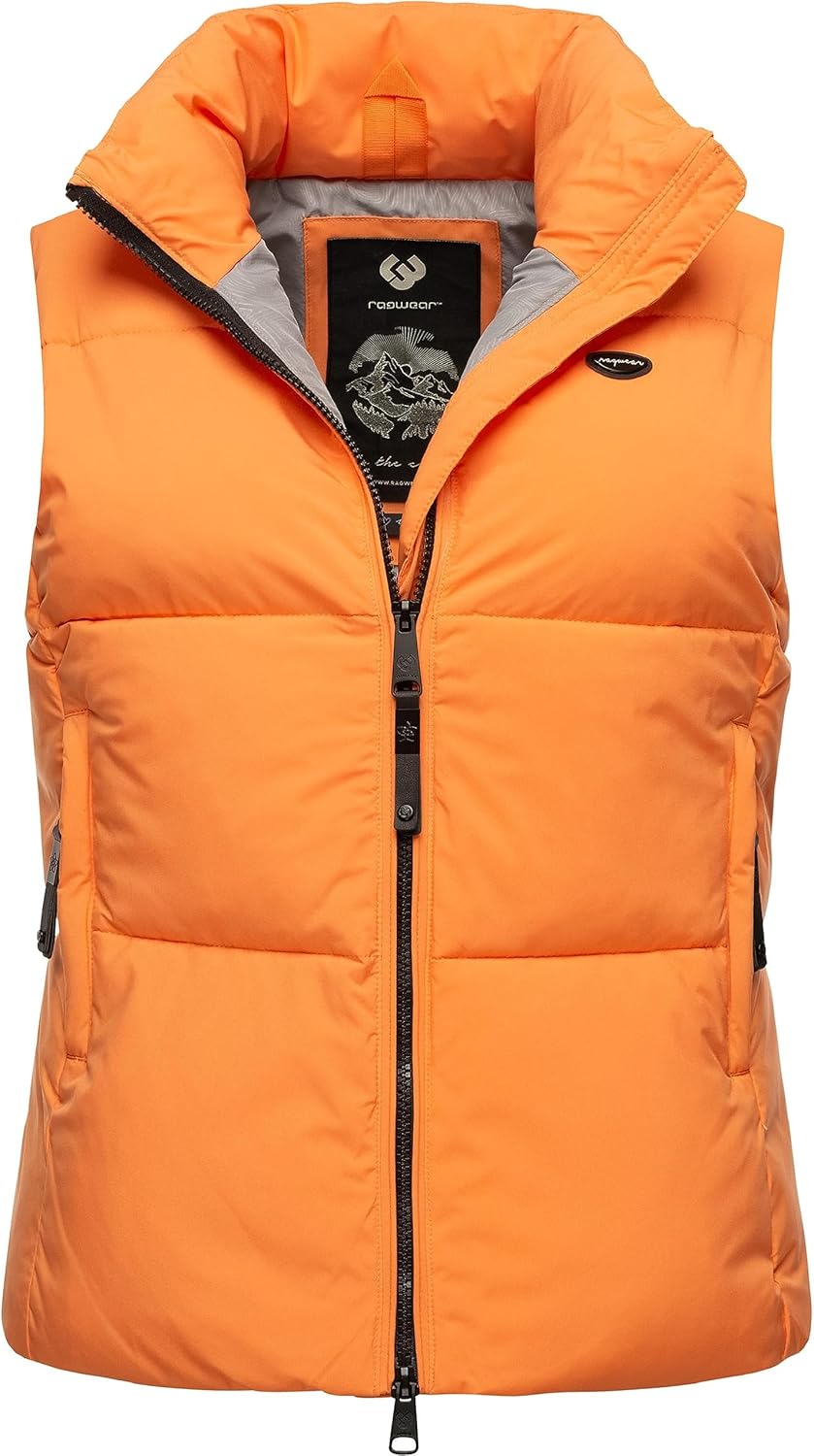 Ragwear Damen wasserdichte Übergangsjacke Outdoorjacke Steppweste Ailish XS-6XL, Papaya