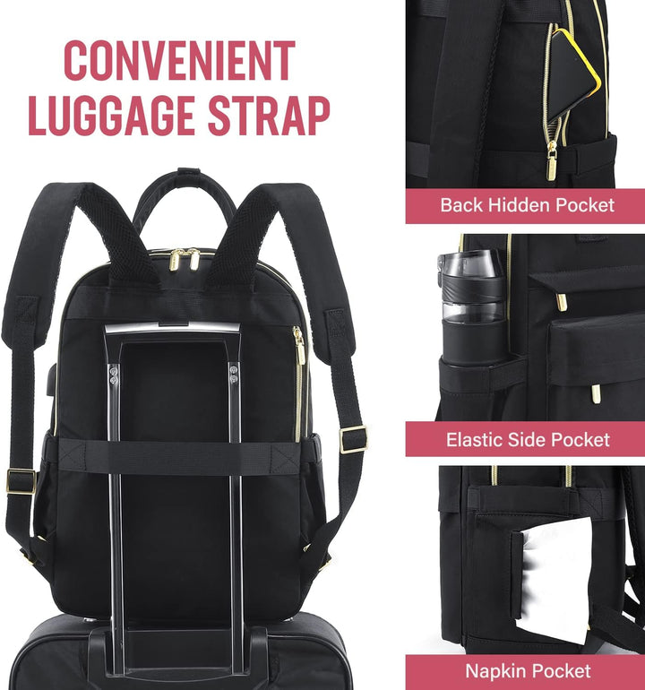 LOVEVOOK Rucksack Damen, 15,6 Zoll Laptop Rucksack Schulrucksack Mädchen Teenager mit Laptopfach, Wa