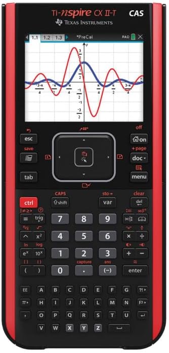 Streberpaket: TI Nspire CX II-T CAS + SafeCase Schutztasche + erweiterte Garantie + Ladekabel + Schu