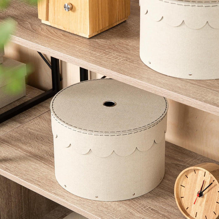 BIGSO WILMA 2er-Set runde Aufbewahrungsbox mit Deckel – Ordnungsbox mit Deckel für Kleidung, Spielze