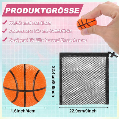 Cptoion 40 Stück Mini Basketball, 4 cm Mini-Basketball-Stress-Bälle, Kleine Basketball-Stressbälle,