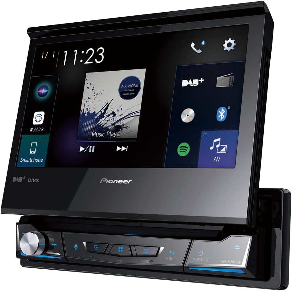 Pioneer AVH-Z7200DAB 1-DIN-Multimedia Player, ausklappbarer 7-Zoll ClearType-Touchscreen, Smartphone