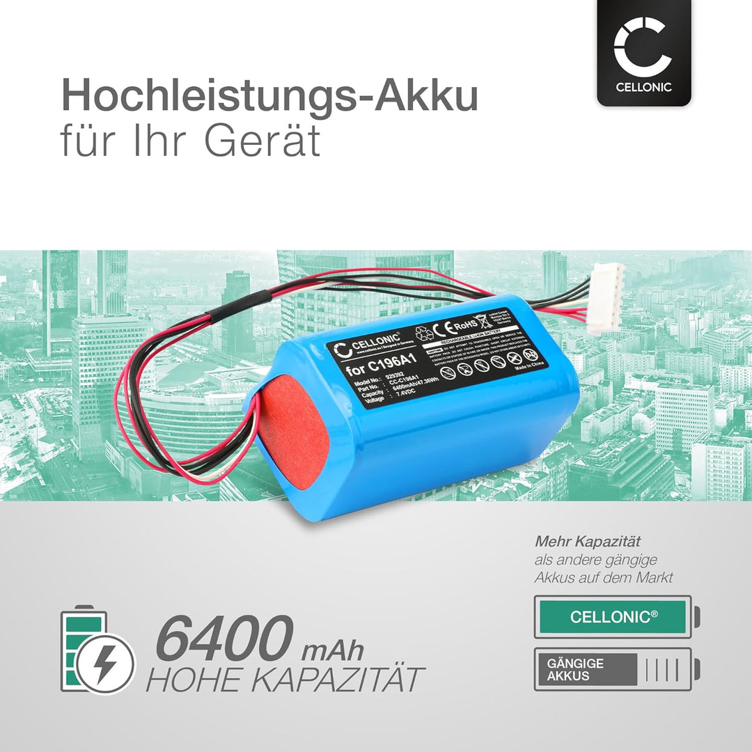 CELLONIC, Lautsprecherakku kompatibel mit Marshall Kilburn 2, Kilburn II, Kilburn II V2 (6400mAh, 7.