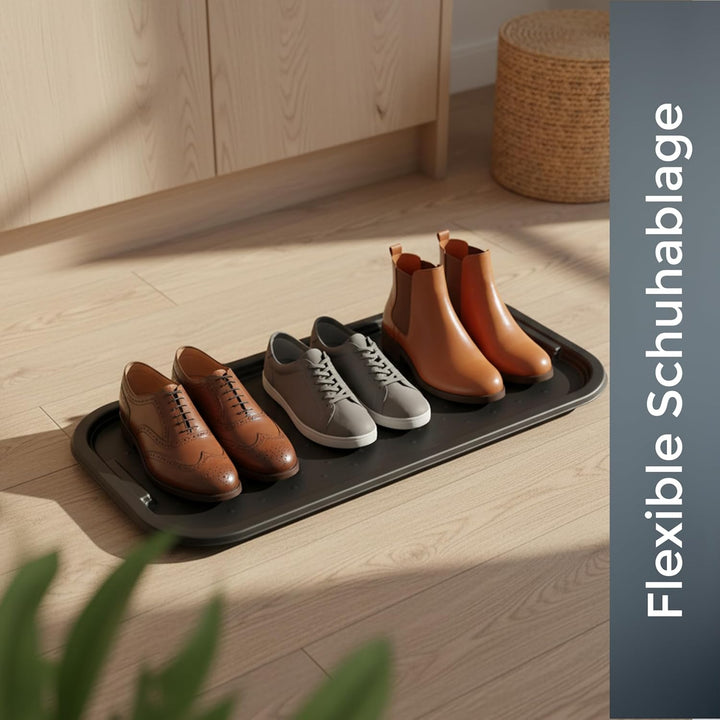 Hausfelder Schuhabtropfschale gross für nasse Schuhe 39x79x2cm, Schuhablage Flur, Abtropfmatte Schmu
