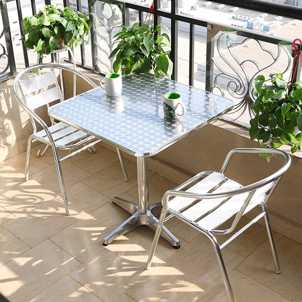 OHMG Bartisch, klappbar, quadratisch, Ø 60 cm, Esstisch, Aluminium, höhenverstellbar 70/110 cm, Pick