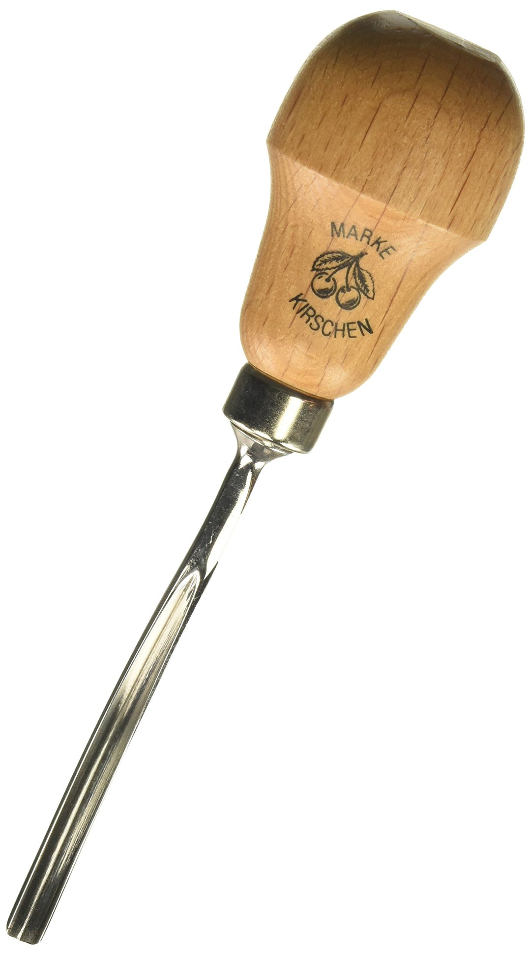 "KIRSCHEN" Werkzeuge 5640004 | Kerbschnitzbeitel mit Birnenheft Stich 39, gebogen & V-förmig - 4mm