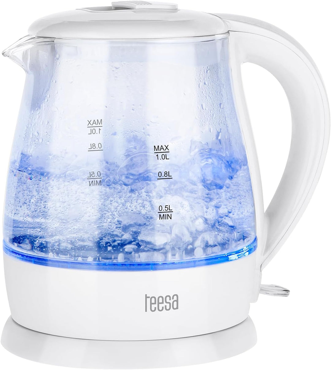 TEESA Kabelloser elektrischer Wasserkocher 1L, TSA1030B, weiss
