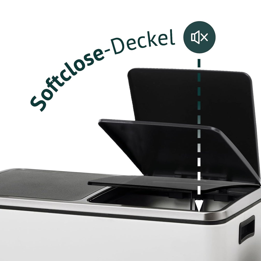 SVITA TM2X24 Treteimer 48 Liter Abfalleimer Mülleimer Design Mülltrennung Papierkorb Küchen-Ordnung