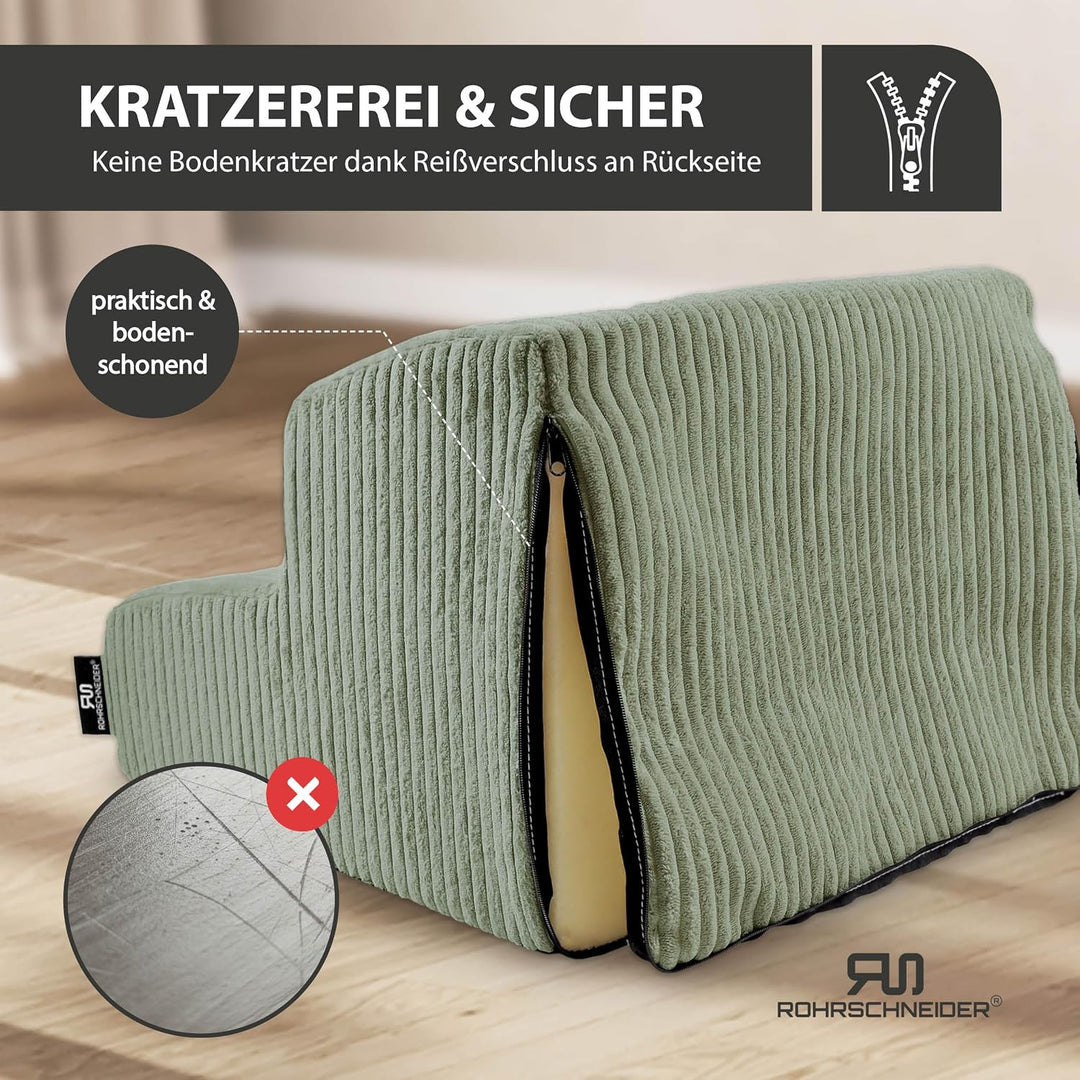 Rohrschneider Haustiertreppe kl., waschbar, Schaumstofffüllung (Salbei) | rutschfest, waschbarer Cor