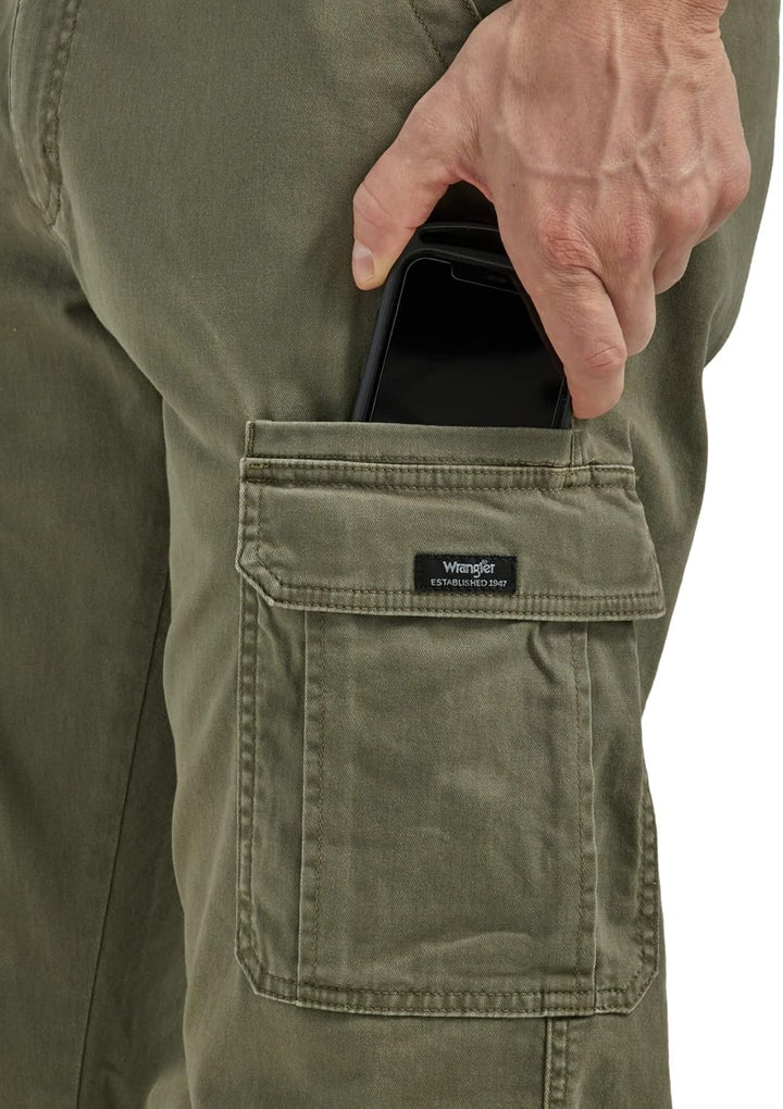 Wrangler Authentics Herren Cargohose mit Lockerer Passform Lässige Hose 29W / 30L Oliv/Blatt für Mic