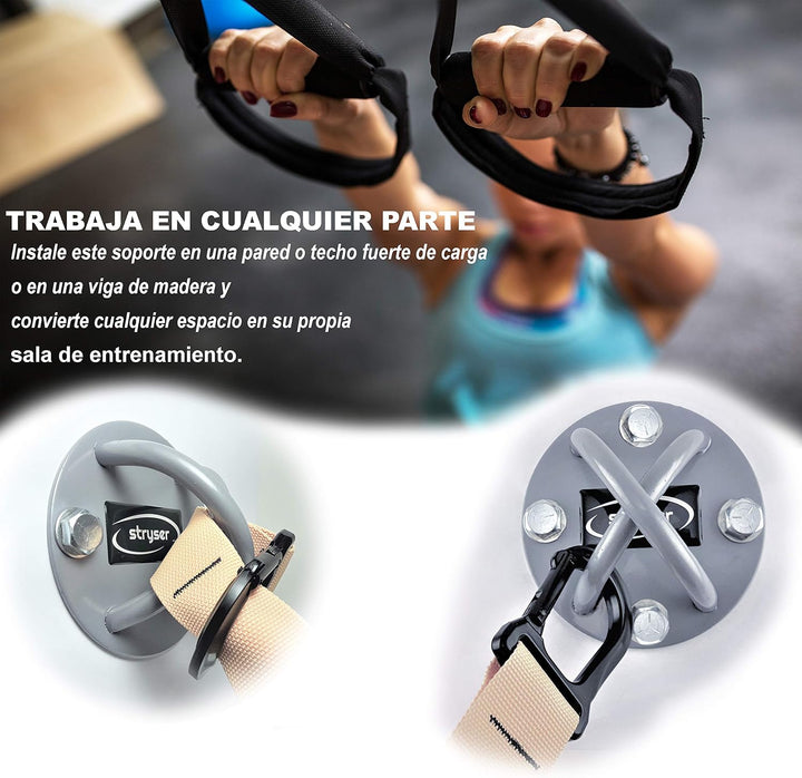 STRYSER Maxbolt Wand-Deckenhalterung Wandhalterung in X für Sling Trainer Schlingentrainer Turnringe