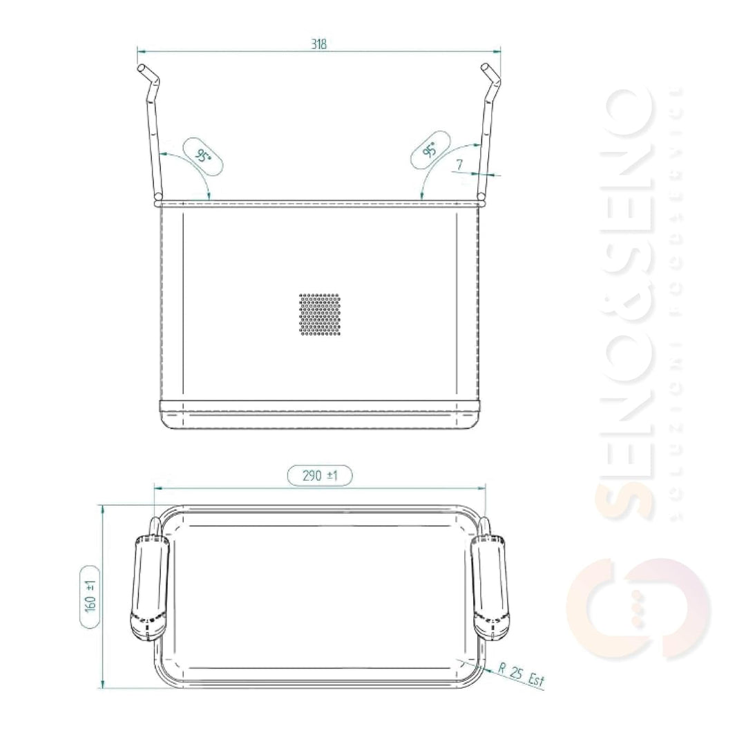 SENO & SENO Universeller Nudelkocher 1/3 aus Edelstahl 29 x 16 x 20 cm – ergonomischer Klappgriff –