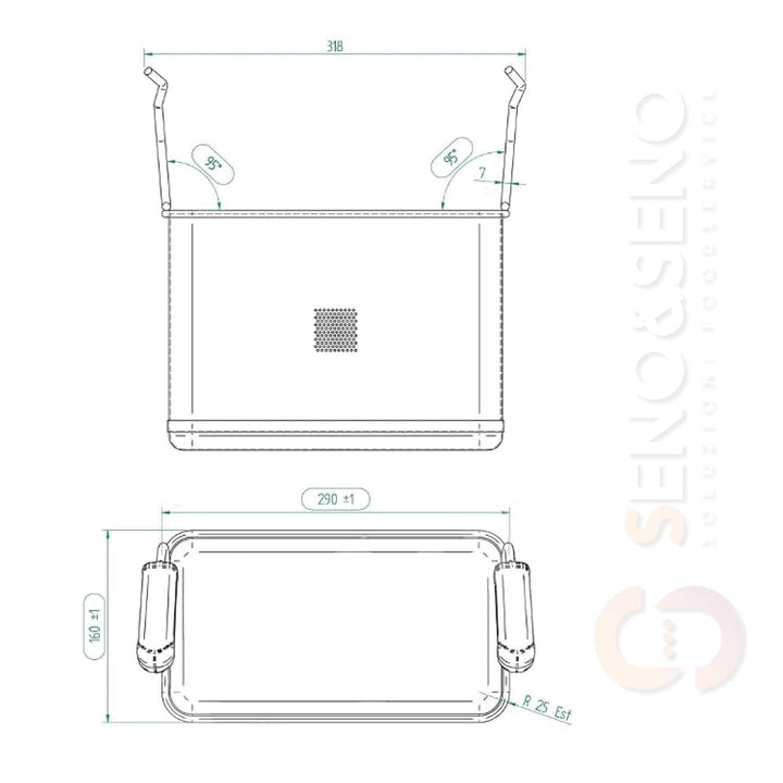SENO & SENO Universeller Nudelkocher 1/3 aus Edelstahl 29 x 16 x 20 cm – ergonomischer Klappgriff –