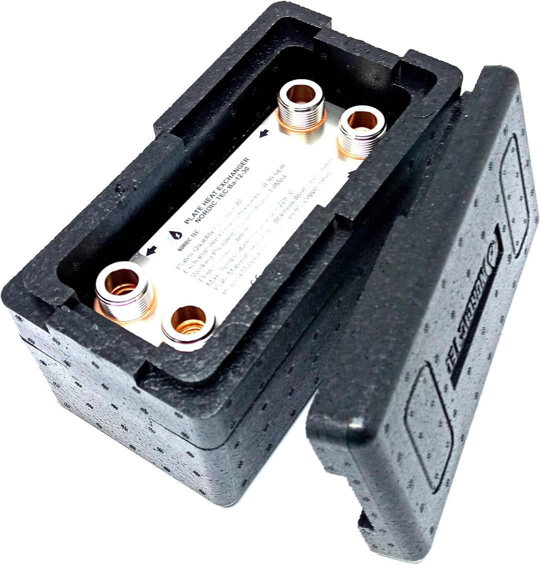 Edelstahl Plattenwärmetauscher Nordic Tec Ba-12-30 mit Isolierung 30 Platten 65kW 3/4”