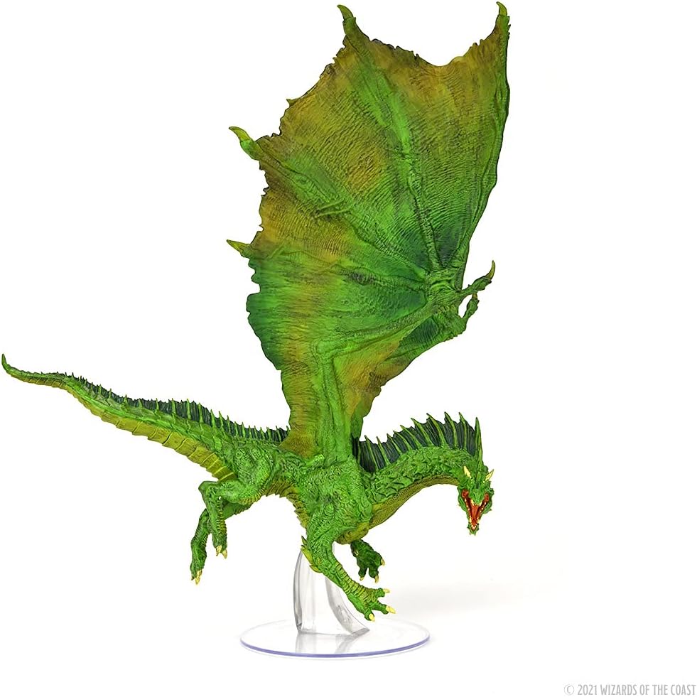 WizKids D&amp;D Icons of The Realms: Adult Green Dragon Figur | DnD Miniaturen Grün für Erwachsene, Grün