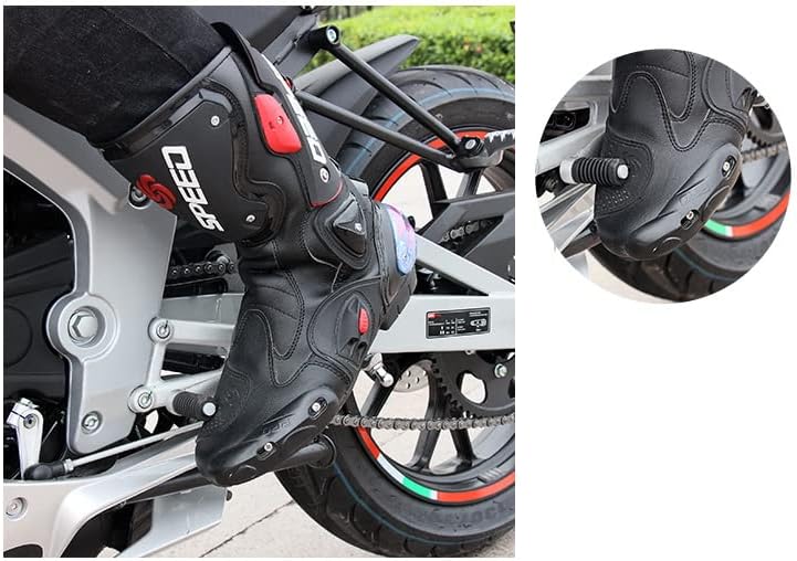Msport Professionelle Motorradstiefel für Rennstrecken, Motocross-Stiefel Rutschfest, atmungsaktiv,