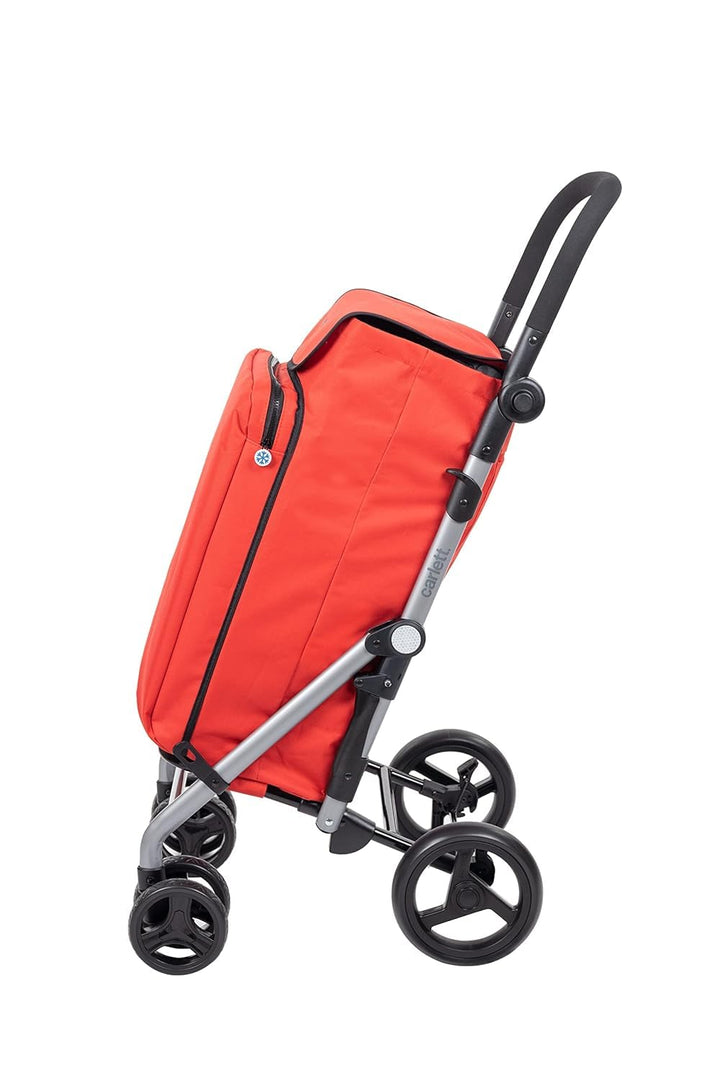 Carlett Einkaufstrolley mit 4 Rädern, faltbar, mit Abnehmbarer 48-L-Tasche, bis 25kg und 10-L-Thermo