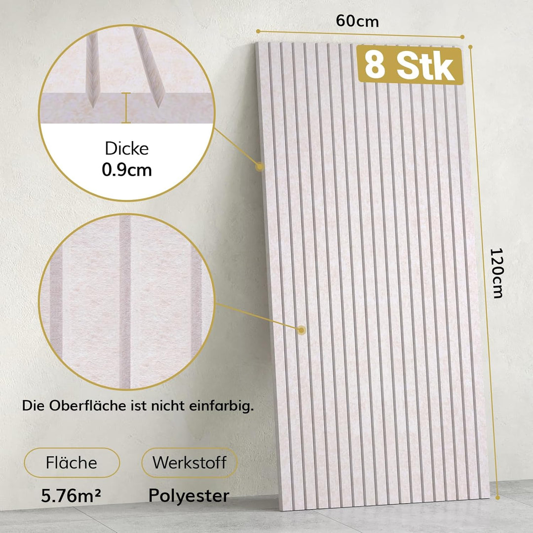 TONOR 8 Pack Akustikpaneele selbstklebend, 120x60x0.9 cm Schalldämmung Schallschutz wand Schallschut
