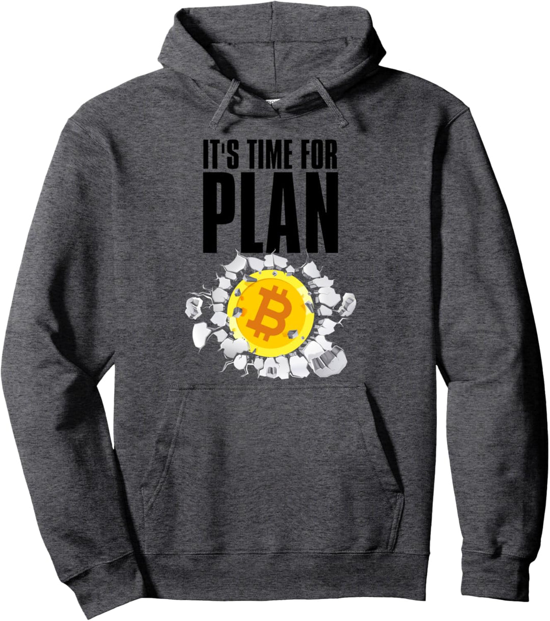 Kryptowährung Lustiges Zitat Zeit für Plan B Bitcoin Münze Pullover Hoodie