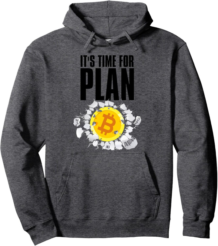 Kryptowährung Lustiges Zitat Zeit für Plan B Bitcoin Münze Pullover Hoodie