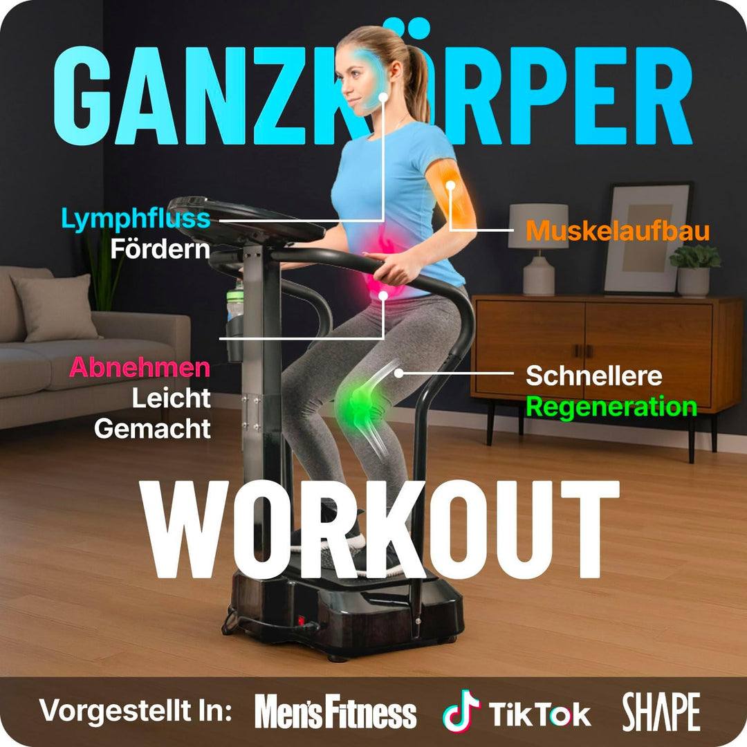 Bluefin Fitness Vibrationsplatte Pro Modell | Verbessertes Design mit Leisen Motoren und Eingebauten