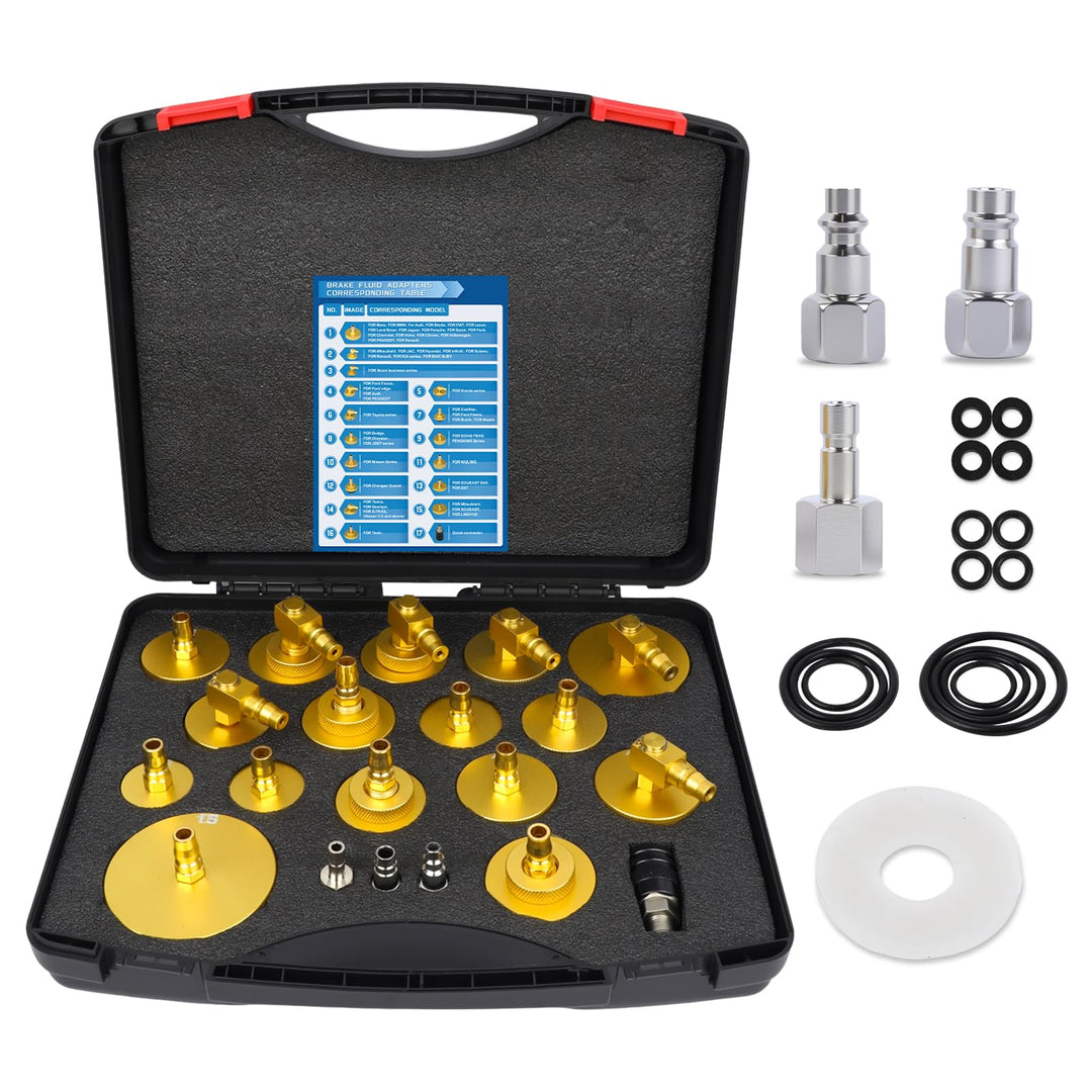 20-TLG Bremsenentlüftungsgerät Adapter mit 4 Quick Adapter, Bremsenentlüftungsadapter aus Metall für