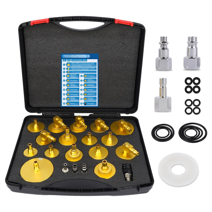 20-TLG Bremsenentlüftungsgerät Adapter mit 4 Quick Adapter, Bremsenentlüftungsadapter aus Metall für