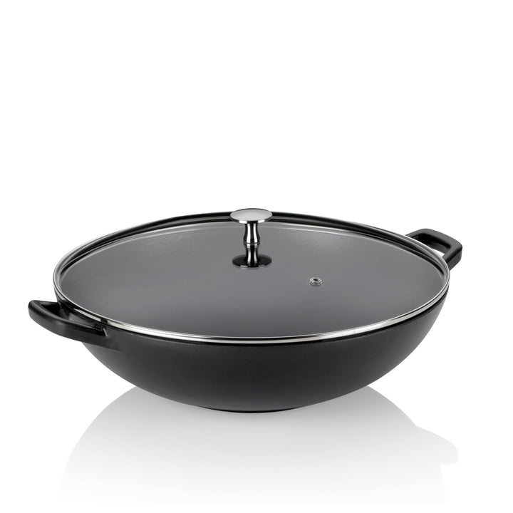 kela 12475 Calido Wok, Cast Iron, 4 liters Schwarz, Schwarz