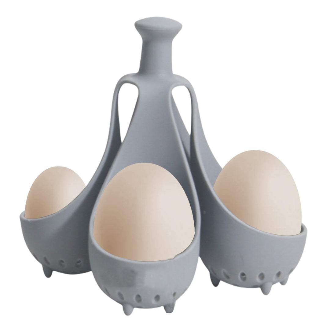 Eierkocher aus Silikon | 4/6 Gitter Silikon Eierkocher Tassen | Silikon Eierbecher für pochierte Eie