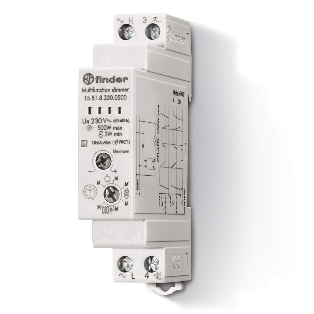 Finder 158182300500PAS Dimmer, modular, Schienenmontage, 35 mm, 500 W, 230 VAC