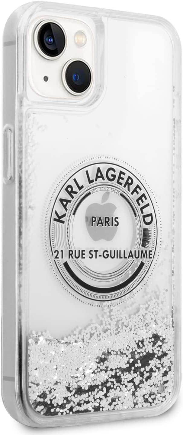 KARL LAGERFELD KLHCP14SLCRSGRS Hülle für iPhone 14 6,1" Silber hardcase Liquid G