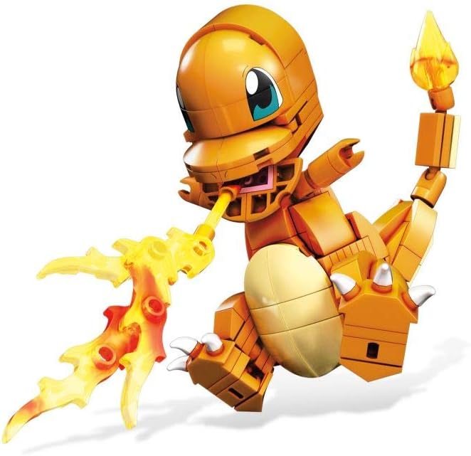 MEGA POKÉMON - detailgetreue und feuerspeiende Glumanda-Figur zum Zusammenbauen, Bauspielzeug für Ki
