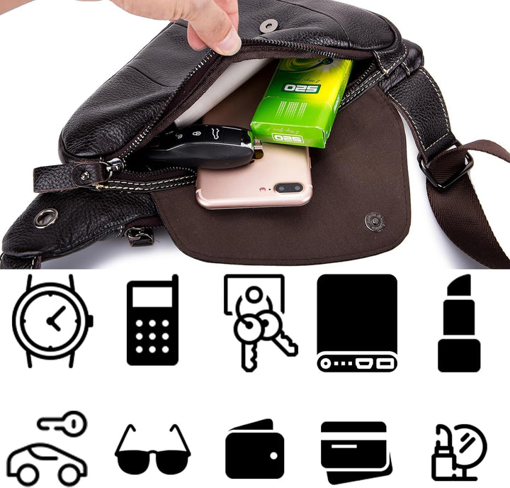 pundarika brusttasche herren leder Kleine umhängetasche herren sling bag Leder Crossbody bag Tasche