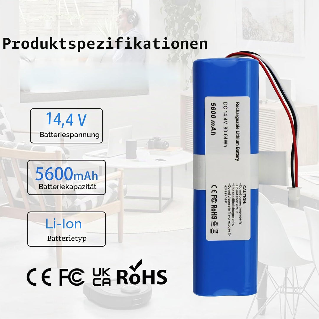 K KYUER 5600mAh Rechargeable Saugroboter Akku für HONITURE Q6/Q6 Pro AIRROBO T10+/T20+ Ultenic T10/T