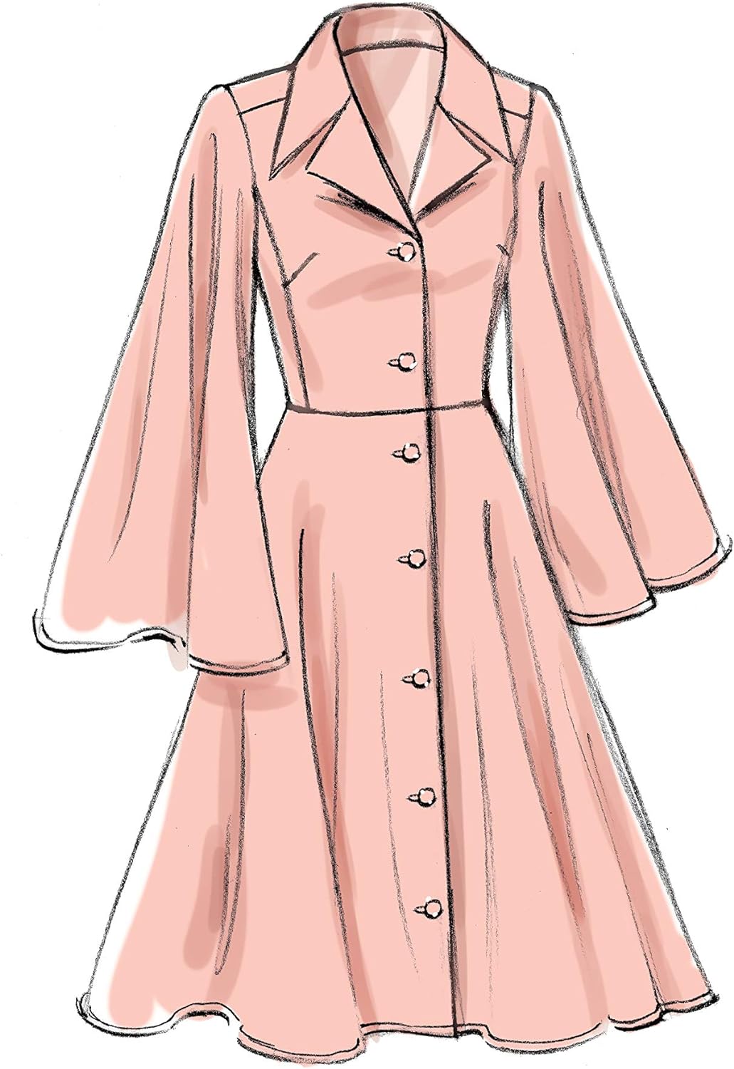 Vogue V9345E5 Easy Damen Schnittmuster Kragen Kleid Schnittmuster Gr. 42-50