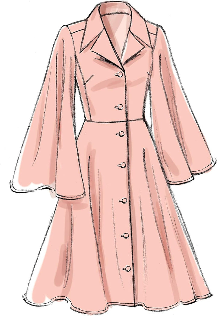 Vogue V9345E5 Easy Damen Schnittmuster Kragen Kleid Schnittmuster Gr. 42-50