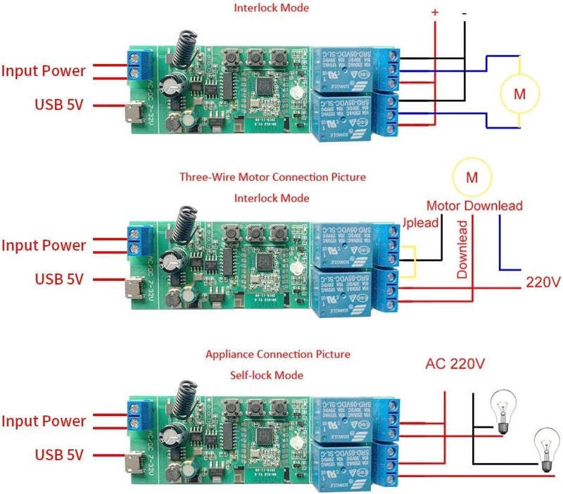 MHCOZY 2 Kanal 5V 85-250V ZigBee Smart Relais Schalter, einstellbare Selbstsperrung und Momentanbetr