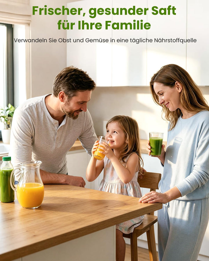 LINKChef Entsafter Slow Juicer, 130MM Öffnung und 1,8L Entsafter für Ganze Gemüse und Obst, Juicer M