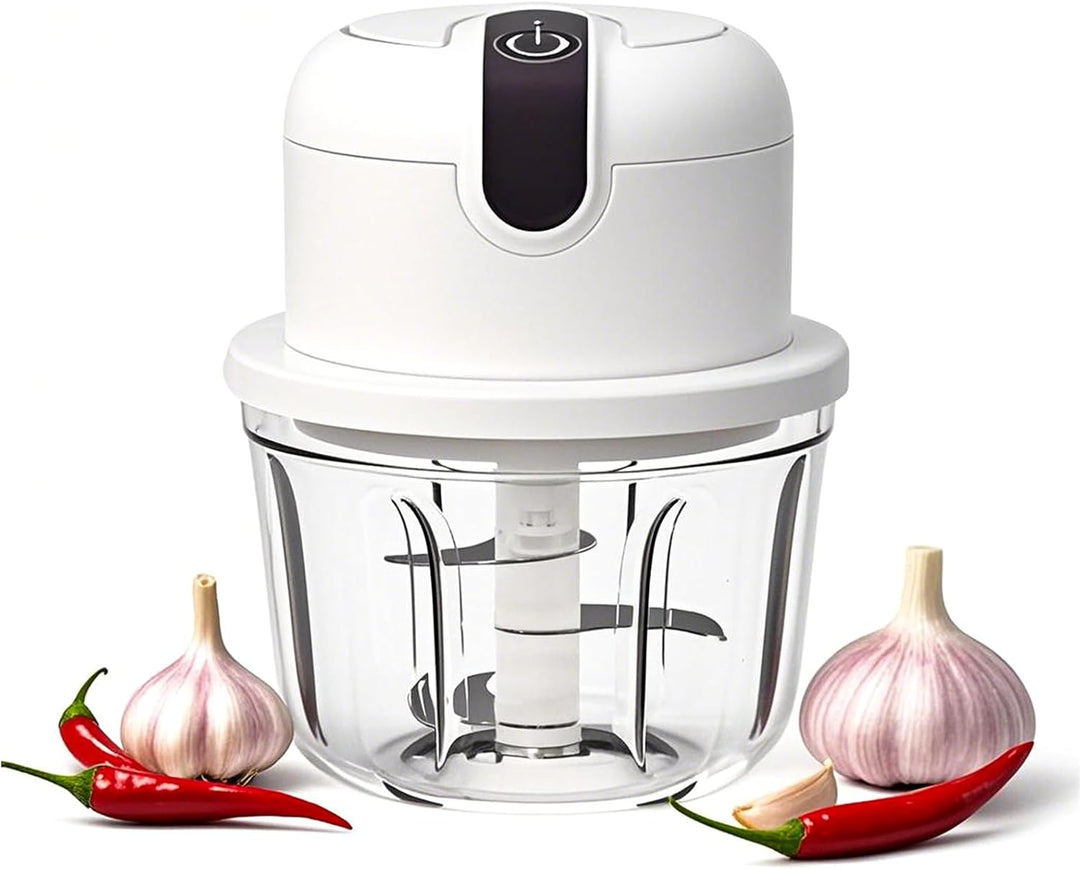 Zerkleinerer mit USB-Anschluss, Elektrischer Mini-Küchenzerkleinerer 350ml, Zwiebel Zerkleinerer Ele
