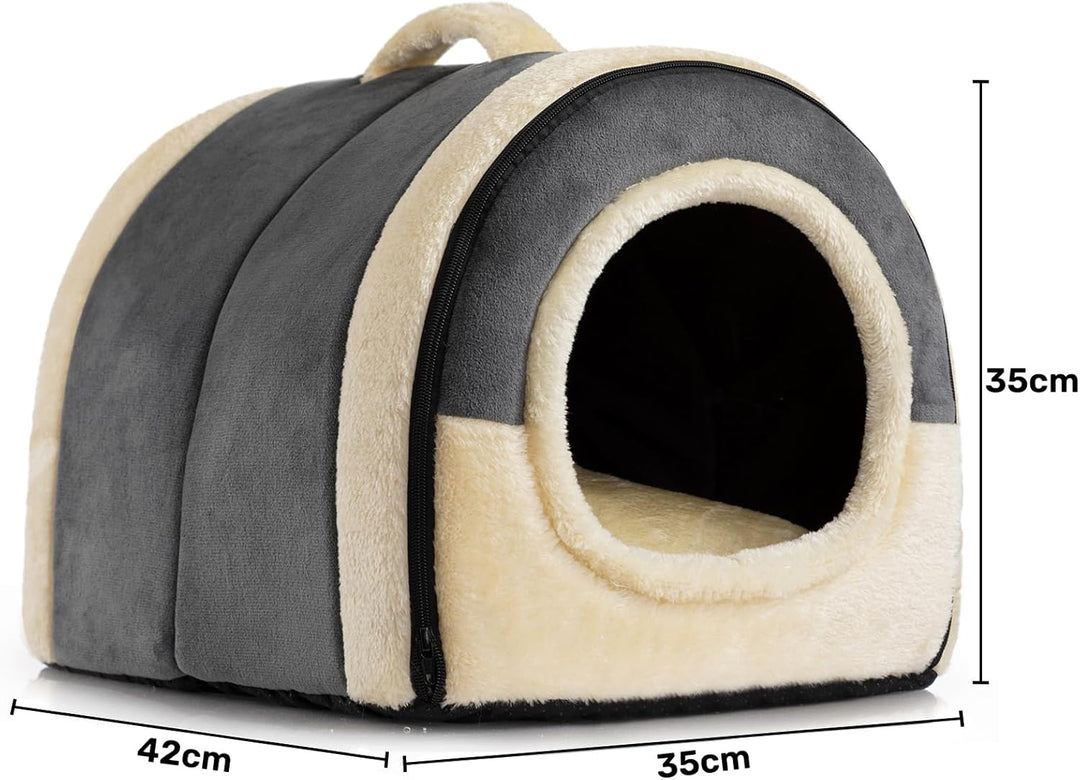 Hollypet Katzenbett Kleines Hundebett, 2-in-1 Faltbare Haustierbett für Katzen &amp; Kleine Hunde, Warme