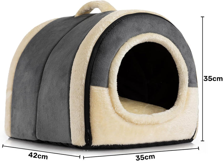 Hollypet Katzenbett Kleines Hundebett, 2-in-1 Faltbare Haustierbett für Katzen &amp; Kleine Hunde, Warme
